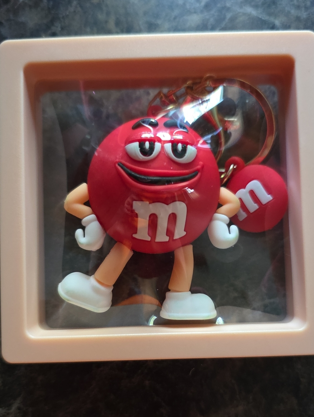 M&M'S Red Character Keychain Figure with Red Mini M Charm